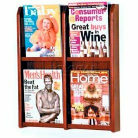 WOODEN MALLET Wooden Mallet Divulge„¢ 4 Magazine Wall Display, Mahogany MM-4MH